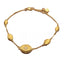Royal Court Style Brushed 925 Silver Gold-Tone Oval Bead Bracelet, Light Luxury for Women