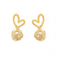 Sweet Heart Tennis-Inspired Twisted Wire Pearl Drop Earrings, Vintage Romantic Dangle for Women