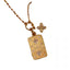 925 Sterling Silver Four-Leaf Flower Peace Plaque Necklace, Double-Sided Brushed Light Luxury Elegant Pendant for Women