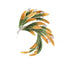 Light Luxury Enamel Phoenix Tail Brooch & Scarf Clip — Gold/Silver Tone, Elegant Pin Jewelry Gift for Women