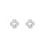 S999 Sterling Silver Hollow Clover Stud Earrings, Minimalist Openwork Ear Jewelry for Women & Cartilage Piercing