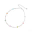Minimalist Handcrafted Anklet 925 Sterling Silver – Colorful Crystal & Pearl with Textured Silver Nuggets, Versatile Boho Jewelry for Women