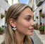 1ct Moissanite Two-Way Stacking Stud Earrings, 925 Sterling Silver Anti-Tarnish Hypoallergenic Light Luxury for Women