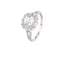 Ice Cube Snowflake CZ Promise Ring for Women, Rhodium-Plated Minimalist Statement Jewelry