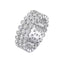 European American Style 925 Sterling Silver Full Pavé Moissanite Ring for Women – Anti‑Tarnish Sparkle