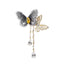 Light Luxury French Butterfly Chain Tassel Brooch Pin — CZ Rhinestone Statement Suit Corsage, Elegant Gift for Women