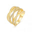 Brushed Gold Criss-Cross Openwork Moissanite Ring, 925 Sterling Silver Anti-Tarnish Light Luxury for Women