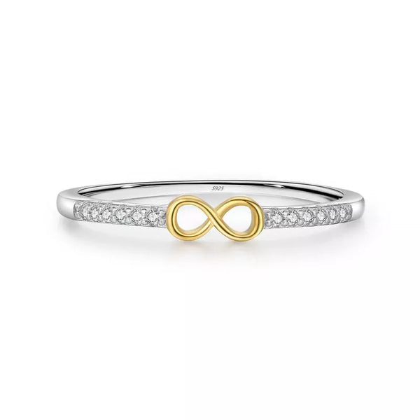 925 Sterling Silver Infinity Heart Pave Ring, Dainty Stackable Band for Women, Anti-Tarnish