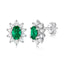Verdant Mist Lab-Grown Emerald Stud Earrings, 925 Sterling Silver Anti-Tarnish Hypoallergenic for Women