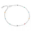 Dainty Korean Rainbow Bead Anklet 925 Sterling Silver – Minimalist Tiny Charm Jewelry for Women, Friendship Gift