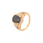 Vintage Inlaid Faux Gemstone Statement Ring for Women, 18K Gold Plated Adjustable Open Band