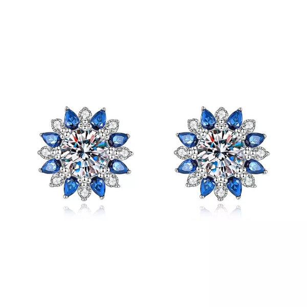 Light Luxury Moissanite Stud Earrings for Women, 925 Sterling Silver Anti-Tarnish Versatile Jewelry