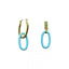 Asymmetric Color Block Circle Drop Earrings, S925 Sterling Silver Post Minimalist Statement Hoop Jewelry for Women