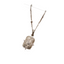 French Vintage Iris Pendant Necklace, 925 Sterling Silver Light Luxury Brushed Finish for Women