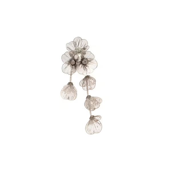 Light Luxury Rhinestone Flower Hollow Chain Tassel Brooch Pin — Minimalist Statement Corsage, Elegant Gift for Women