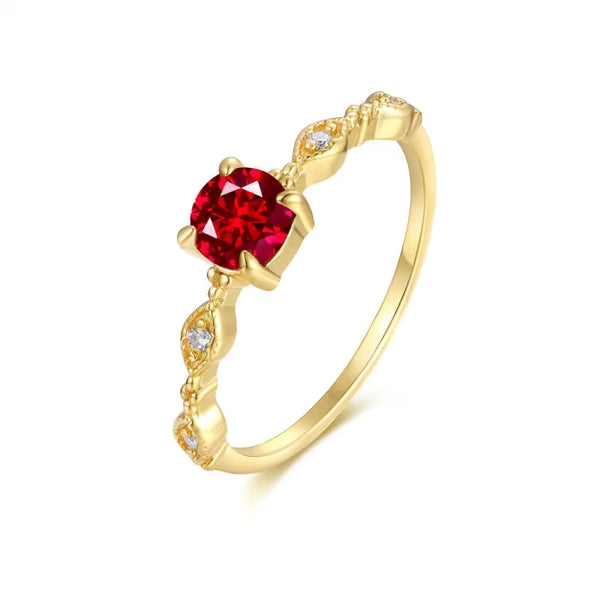 Ruby Red Garnet Ring 925 Sterling Silver – Light Luxury Niche, Anti-Tarnish for Women
