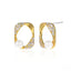 Creative Geometric Zircon Pearl Stud Earrings for Women, Trendy Minimalist Jewelry