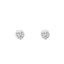 S999 Sterling Silver Rose Stud Earrings with Crystal, Hypoallergenic Screw Back Floral Ear Jewelry for Women