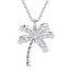 Tropical Palm Leaf Pendant Necklace 925 Sterling Silver – Moissanite Long Collarbone Chain for Women, Light Luxury Elegance
