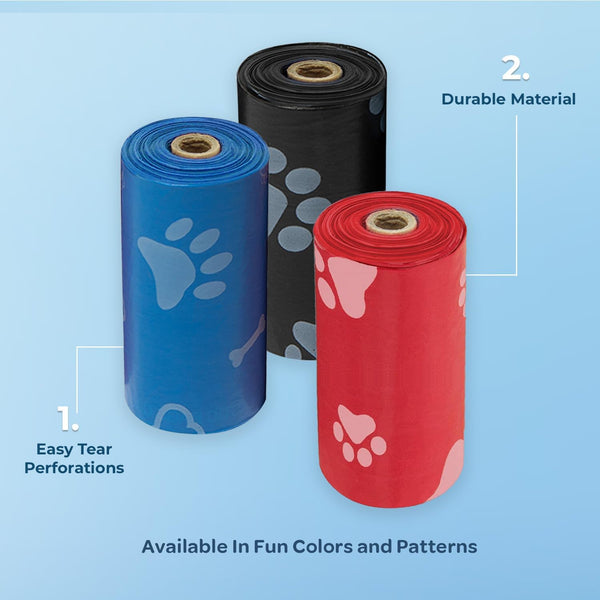 Biodegradable Dog Poop Bags — Extra Thick Leak-Proof Pet Waste Bags, Eco-Friendly Compostable Doggie Poop Bags on Rolls, Unscented Garbage Bags for Dogs & Cats, Bulk Pack with Dispenser Compatible