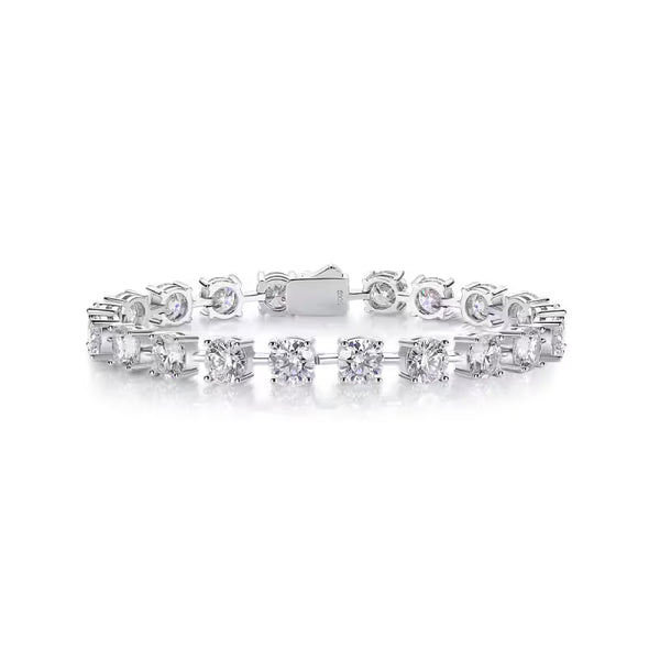 Edgy Elevated Cross Moissanite Bracelet 925 Sterling Silver – Anti-Tarnish Light Luxury for Women