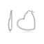 Hypoallergenic Heart Shaped Hoop Earrings, 925 Sterling Silver 144-Piece Moissanite, Anti-Tarnish Light Luxury for Women