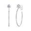 Hypoallergenic Moissanite Hoop Earrings, 925 Sterling Silver Anti-Tarnish 2x0.3ct Light Luxury for Sensitive Ears