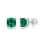Hypoallergenic Lab-Grown Emerald Stud Earrings, 925 Sterling Silver Anti-Tarnish Light Luxury for Women