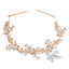 Crystal Rhinestone Floral Leaf Hair Vine & Headband — Luxury Alloy Bridal Headpiece, Gold/Silver Tone, Handmade for Brides & Bridesmaids