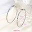 Chain-Textured Chunky Statement Hoop Earrings, Hypoallergenic Silver, Edgy Light Luxury for Women