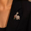 Light Luxury Rabbit Brooch Pin — Gold/Silver Tone Animal Lapel Corsage, Vintage Statement Coat Accessory, Gift for Women