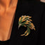 Light Luxury Enamel Phoenix Tail Brooch & Scarf Clip — Gold/Silver Tone, Elegant Pin Jewelry Gift for Women