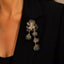 Light Luxury Rhinestone Flower Hollow Chain Tassel Brooch Pin — Minimalist Statement Corsage, Elegant Gift for Women