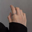 Hypoallergenic 999 Fine Silver Chain Ring with Playful Pig Nose, Adjustable Minimalist Index Finger Jewelry for Women
