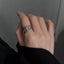 Adjustable 999 Fine Silver Twisted Heart Open Ring for Women, Light Luxury Niche Minimalist Band