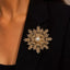 French Elegant Snowflake Brooch – Freshwater Pearl & Zircon Accents, Luxury Corsage Pin for Women, Suit Coat Accessory Gift