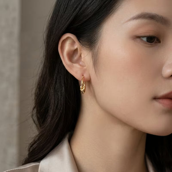 Minimalist Alloy Creative Knot Stud Earrings for Women, Cute Commute Versatile European American Ear Jewelry