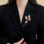 Light Luxury Woodland Pearl Flower Brooch Pin — Anti-Exposure Elegant Corsage, Statement Suit Accessory for Women