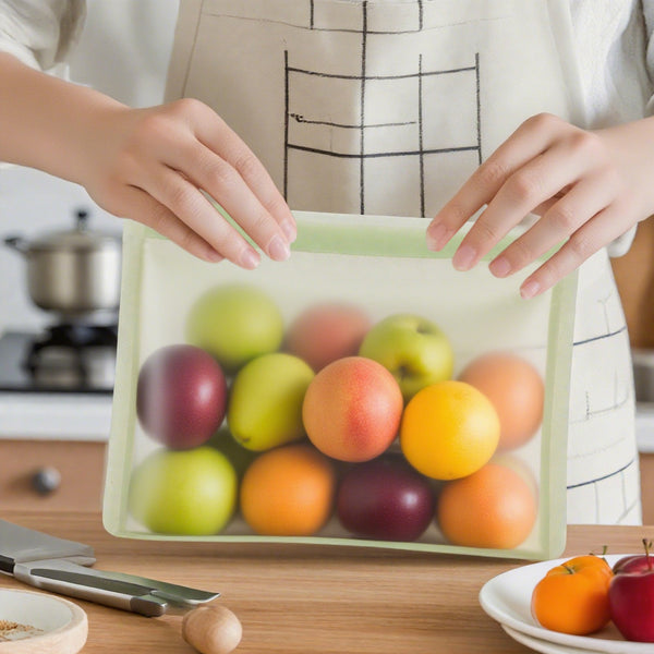 Thickened Food Grade Silicone Fresh Bag, Airtight Anti-odor Leakproof Reusable Storage Bag, Microwave Freezer Safe Eco-Friendly Kitchen Food Organizer Pouch