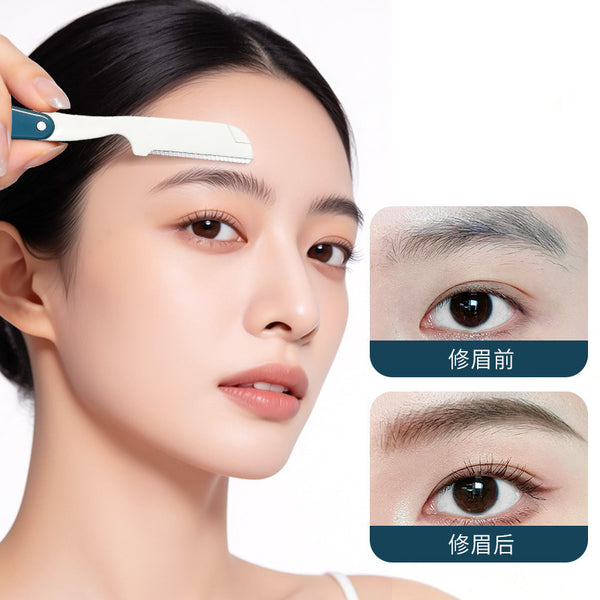 Rhino folding eyebrow razor - stainless steel, safe, portable, precision, anti-scratch, shaving razor for women
